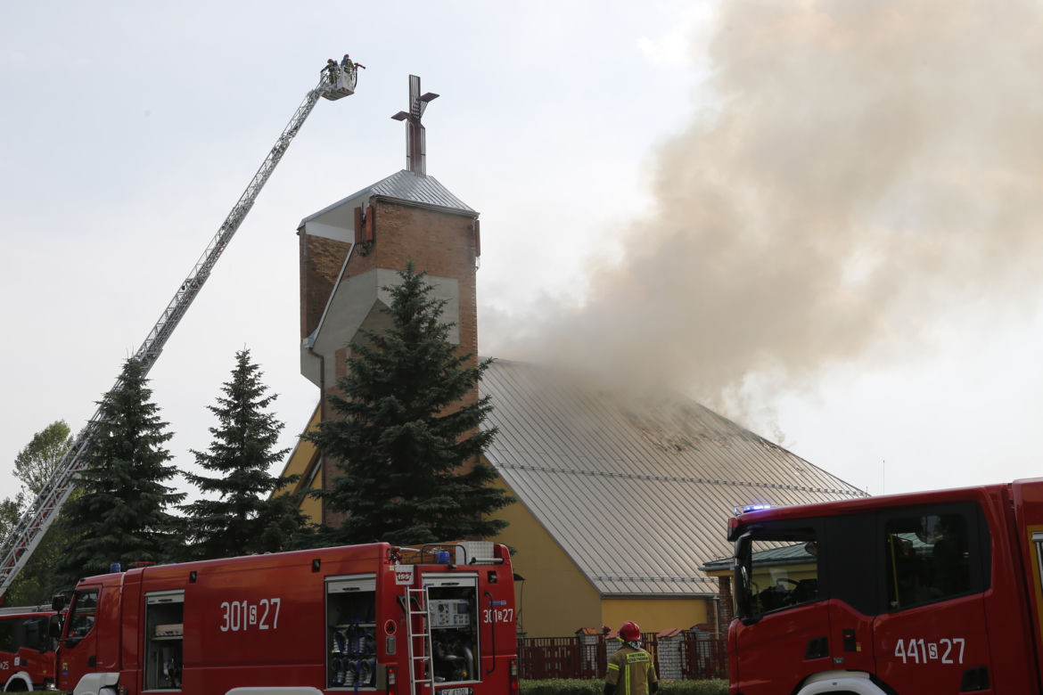Pożar kościoła w Sosnowcu