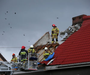 Usuwanie skutków wichury w Dobrzycy