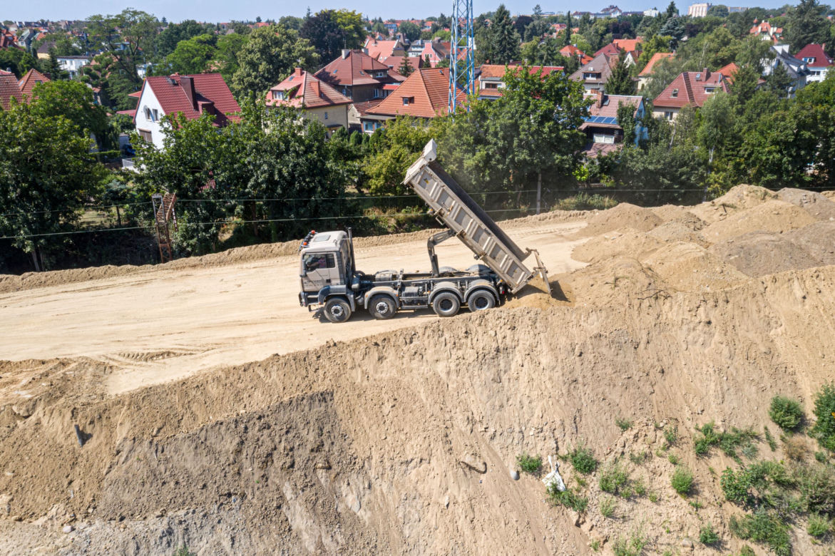Budowa węzła Łękno - siearpień 2020