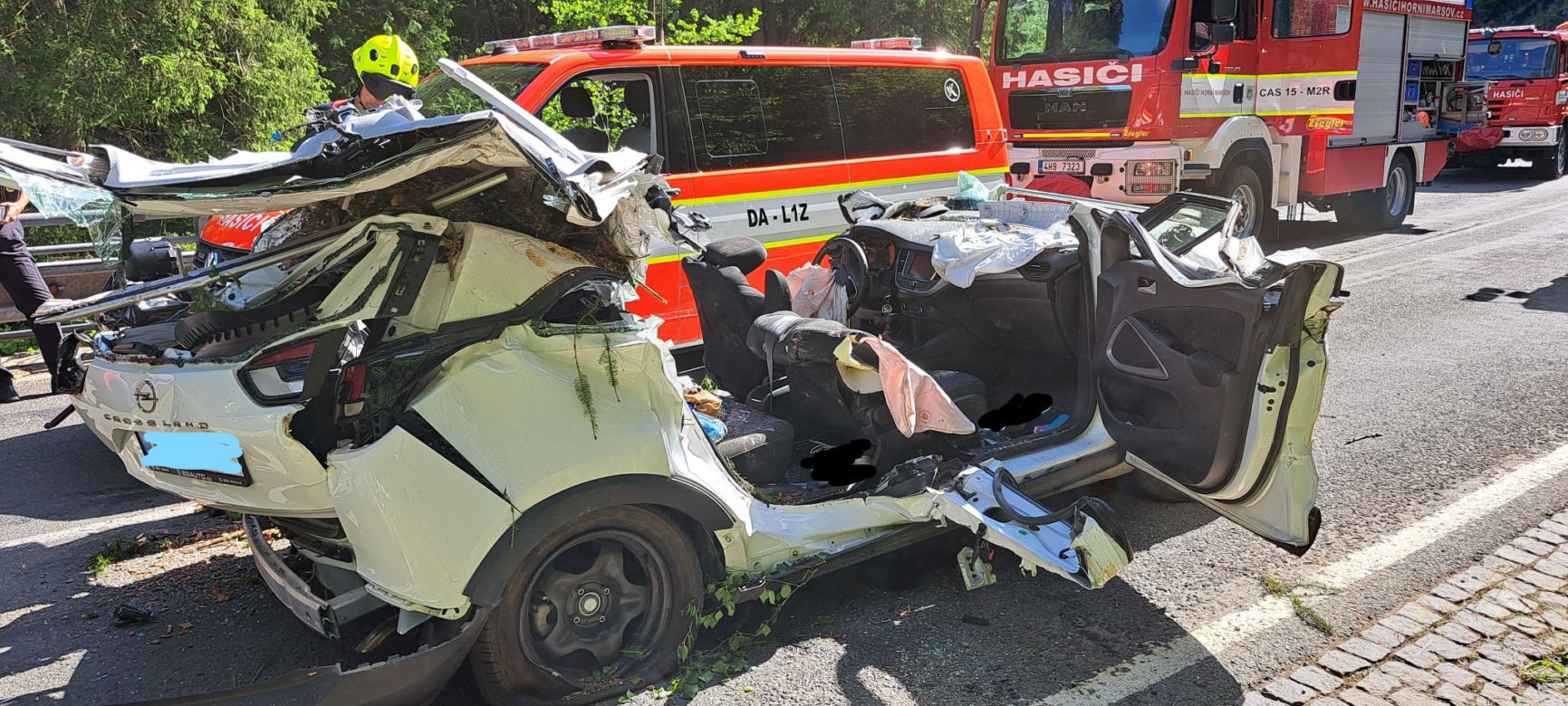 Świerk spadł na opla w Karkonoszach. W śmiertelnym wypadku zginął 15-latek i dwie kobiety