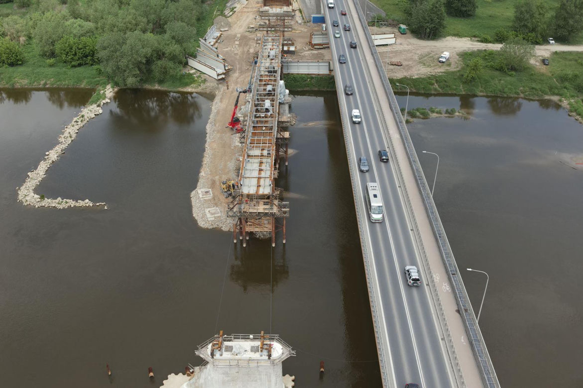 Budowa mostu na Wiśle w Sandomierzu. Maj 2024