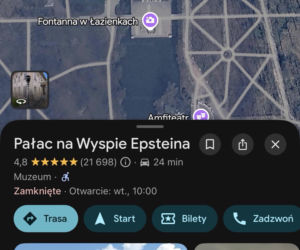 Skandaliczne nazwy w Google Maps. Pałac Kibolski i Wyspa Epsteina to najdelikatniejsze z nich