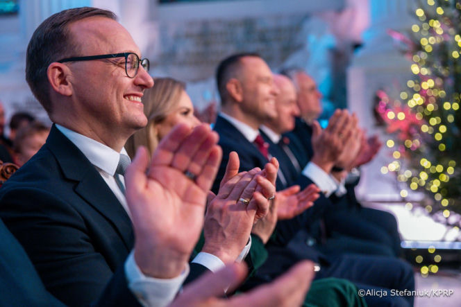 Karol i Marta Nawroccy na kolędowaniu