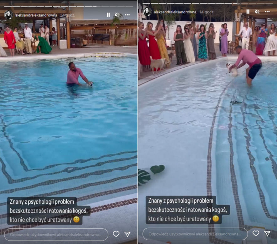 Aleksandra Kwaśniewska baluje na plaży
