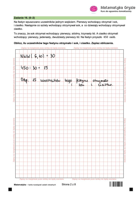 Odpowiedzi próbnego egzaminu ósmoklasisty 2024 z matematyki