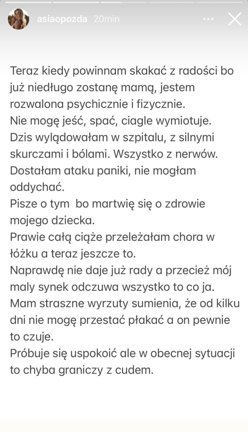 Joanna Opozda trafiła do szpitala