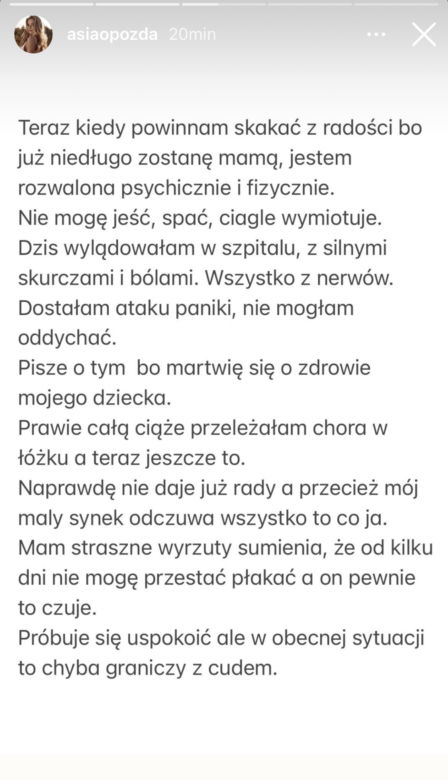 Joanna Opozda trafiła do szpitala