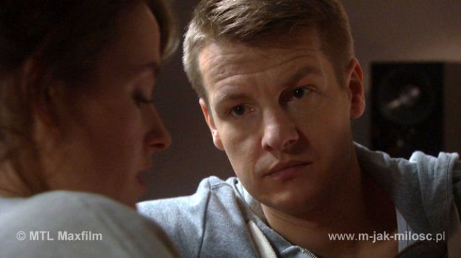 M jak miłość odc. 1070. Paweł Zduński (Rafał Mroczek), Ala (Olga Frycz)