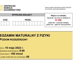 Matura 2022 - fizyka arkusz CKE