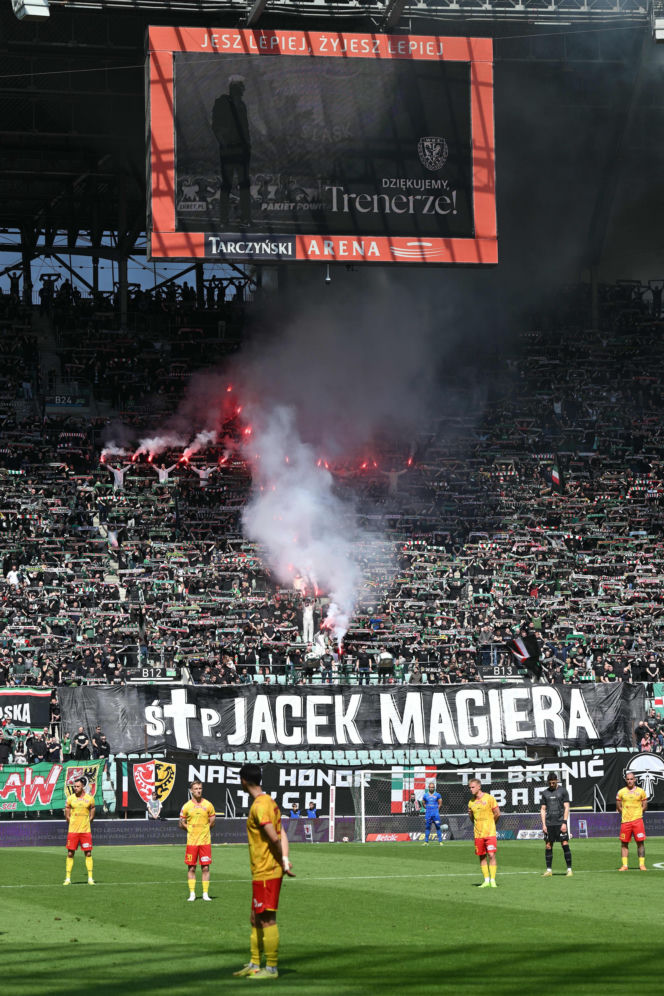 Kibice Śląska Wrocław żegnają Jacka Magierę