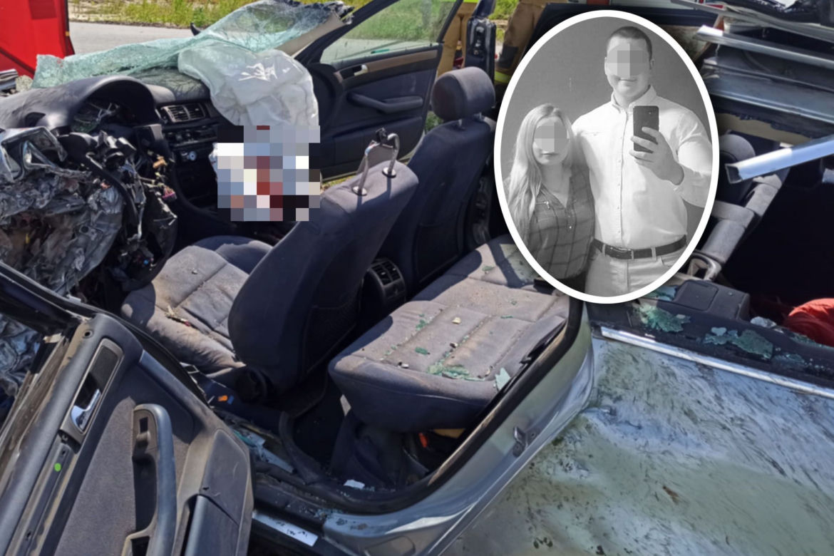 Tragiczny wypadek w okolicy Pruszcza - młody kierowca zginął na miejscu, a jego narzeczona walczy o życie w szpitalu