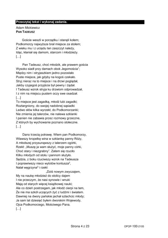 Egzamin ósmoklasisty 2021, język polski. Arkusze CKE, pytania, odpowiedzi