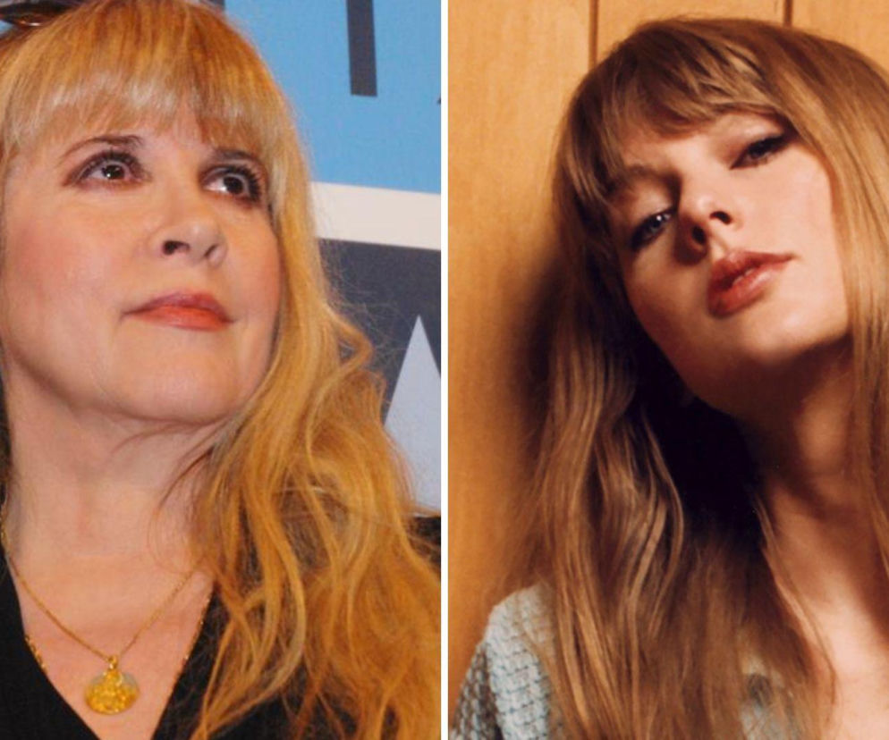 Portrety Stevie Nicks z blond włosami i kolczykami, oraz Taylor Swift z długimi blond włosami i grzywką. Obie artystki, o których ślubie i występie gościnnym przeczytasz więcej na naszym portalu, są gwiazdami muzyki pop i rocka, wzbudzającymi sensację swoimi wydarzeniami.