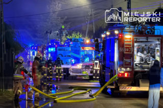 Pożar budynków pod Warszawą