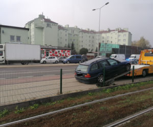 Zderzenie radiowozu z BMW w Krakowie
