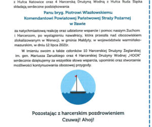 Harcerze podziękowali strażakom z Ostródy i Iławy za pomoc