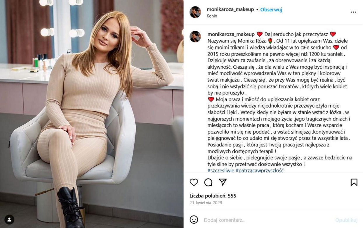Monika Róża, makijażystka gwiazd, nie żyje