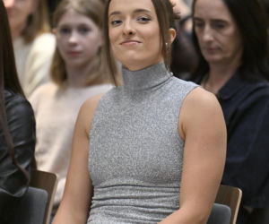 Iga Świątek i Daria Abramowicz na konferencji