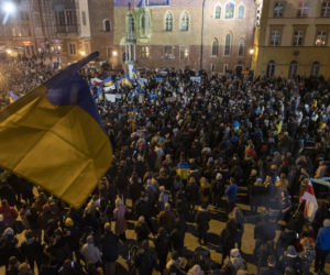 Wrocław. Kilka tysięcy osób protestowało przeciwko agresji na Ukrainę