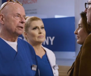 Na dobre i na złe, odcinek 817. Alina Fisher (Katarzyna Skrzynecka), Stefan Tretter (Piotr Garlicki), Lusia (Katarzyna Strączek), Marek (Sebastian Grek)