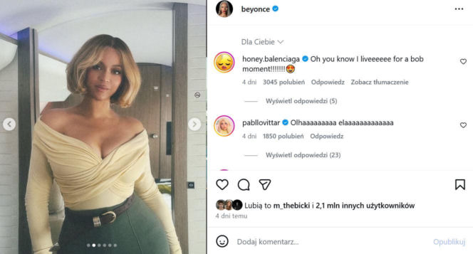 Beyonce nowa fryzura