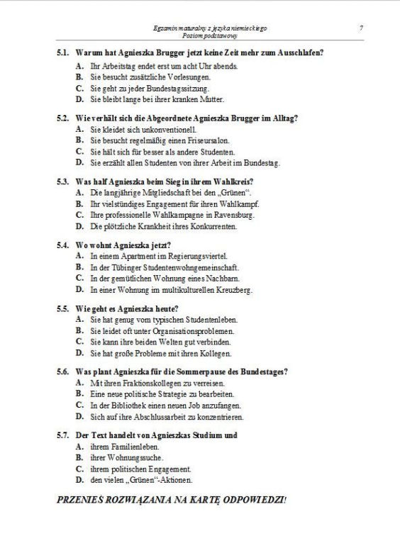 Matura 2013 język niemiecki p. podstawowy