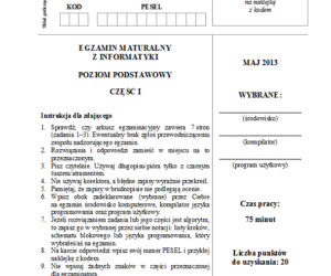 Matura 2013, informatyka poziom podstawowy 
