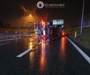 Pożar ciężarówki na autostradzie A4