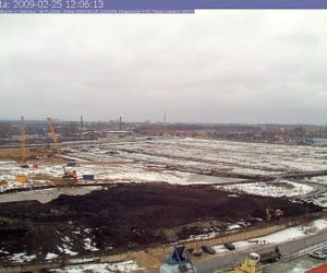 Widok z kamery na Stadion Piłkarski w Gdańsku