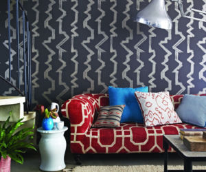 Tapeta z graficznym wzorem w stylu orientalnym