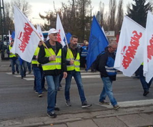 Protest hutników w Krakowie