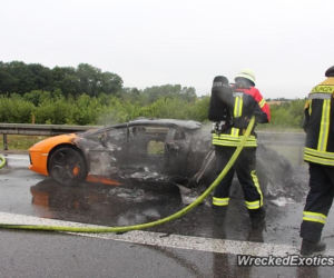 Lamborghini Aventador warte milion spłonęło na autostradzie