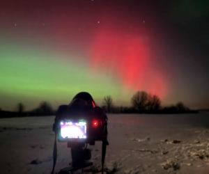 Zorza polarna nad regionem Świętokrzyskim