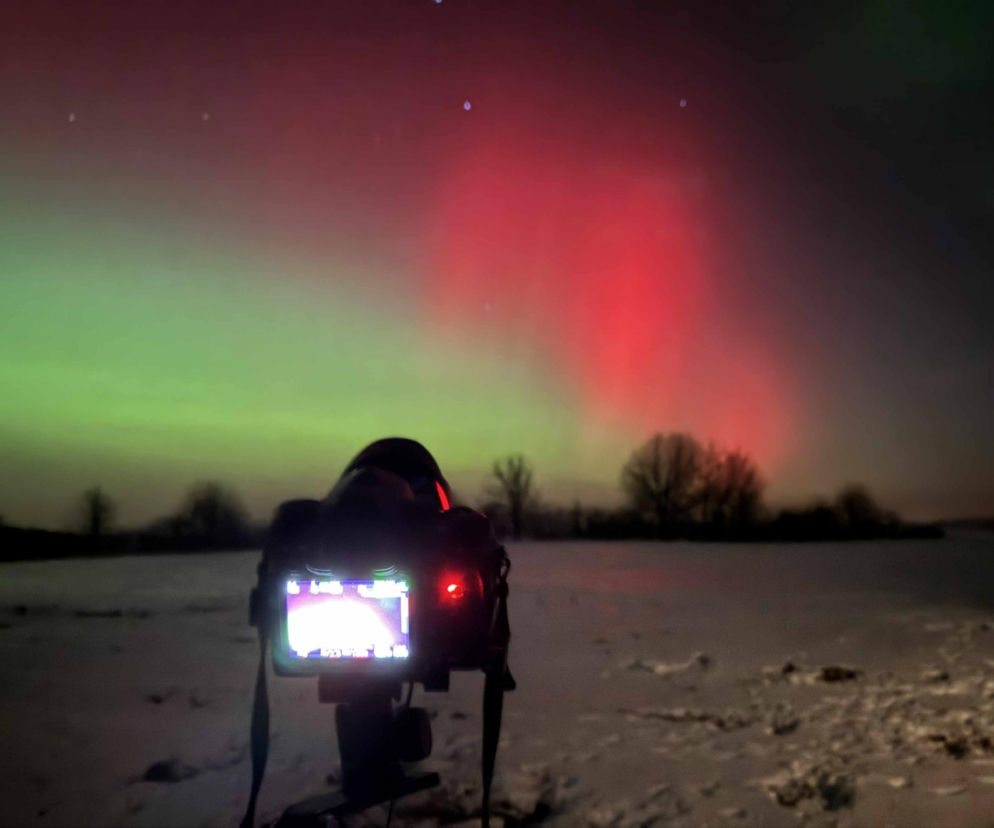 Zorza polarna nad regionem Świętokrzyskim