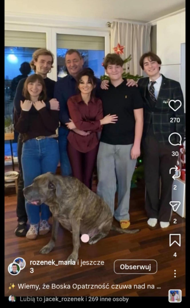 Jacek Rozenek - święta z żoną i synami