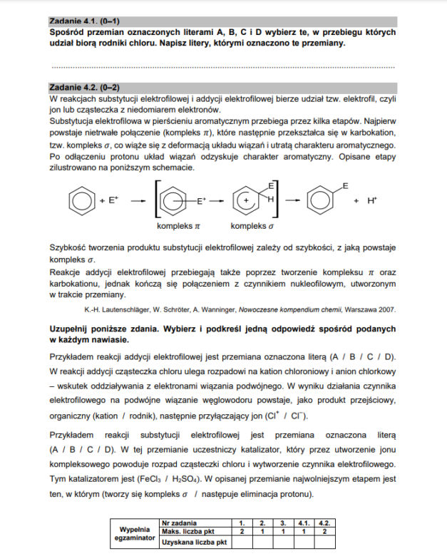 Matura z chemii 2021 - arkusz PDF