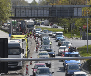 Remont Wisłostrady spowodował duży korek