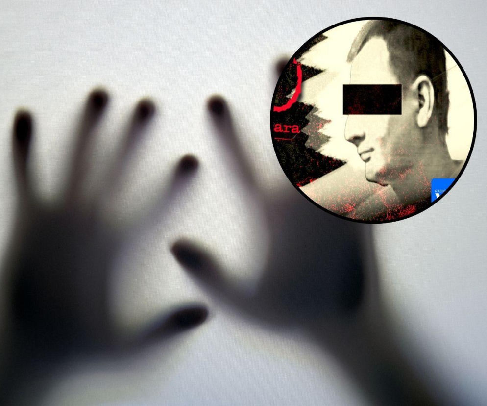 Zarys dłoni za półprzezroczystą płaszczyzną. Na miniaturze Andrzej Ś. O sprawie gwałciciela słuchaj w Mediateka.