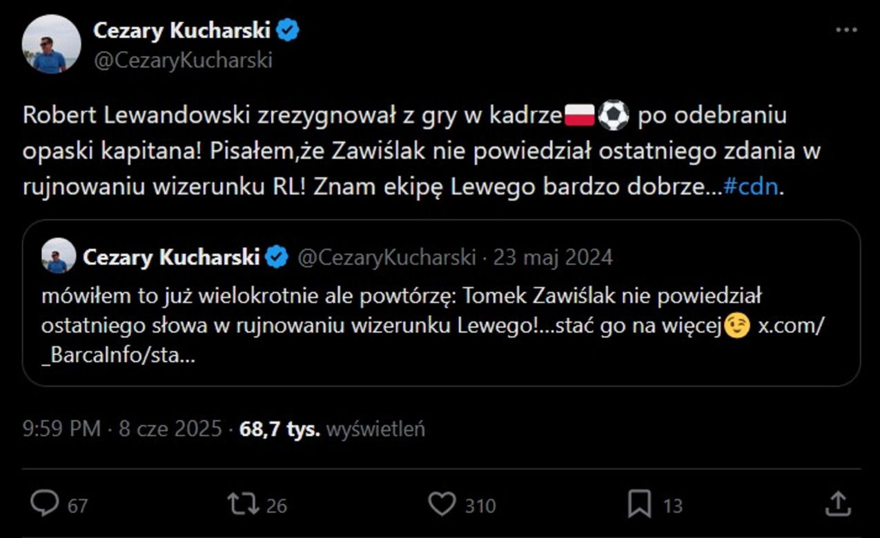 Świat sportu o odejściu Lewandowskiego z kadry