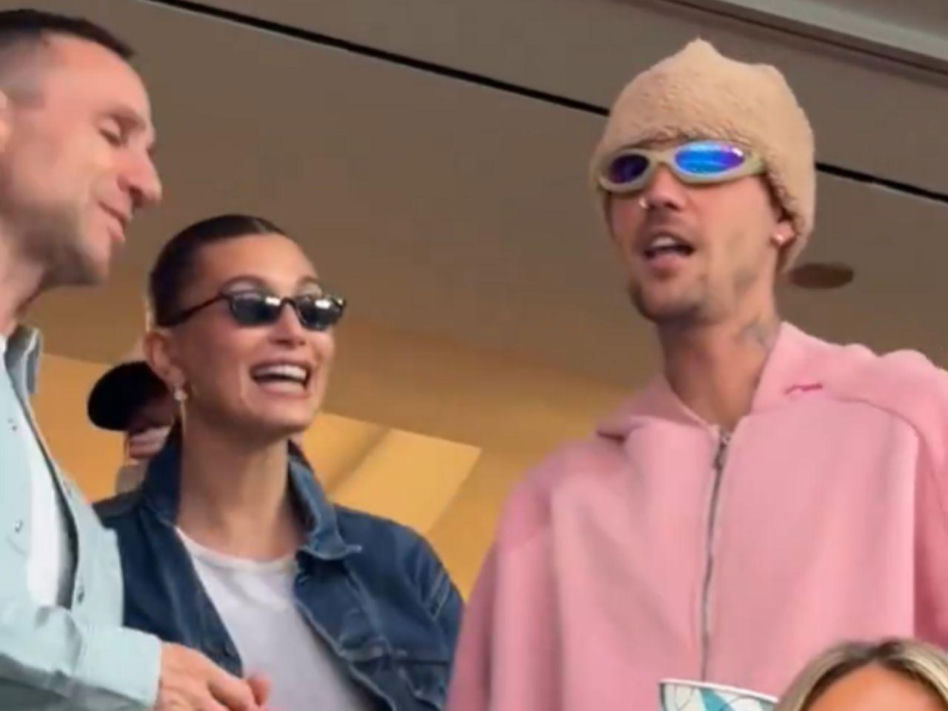 Justin i Hailey Bieber na meczu USA - Paragwaj