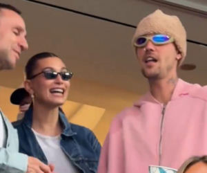 Justin i Hailey Bieber na meczu USA - Paragwaj