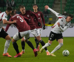 Karol Nawrocki na meczu Legia Warszawa - Sparta Praga