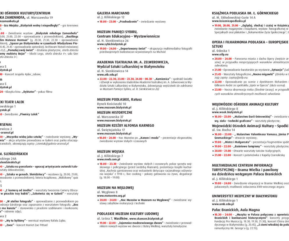 Noc Muzeów 2019 w Białymstoku [PROGRAM]