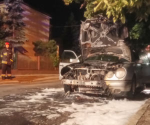 Pożar samochodu na ul. Kasztanowej w Bydgoszczy [ZDJĘCIA]
