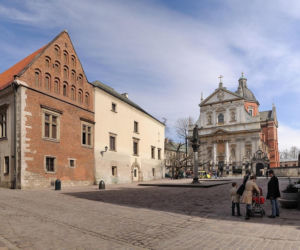 Plac św. Marii Magdaleny i pomnik Piotra Skargi w Krakowie