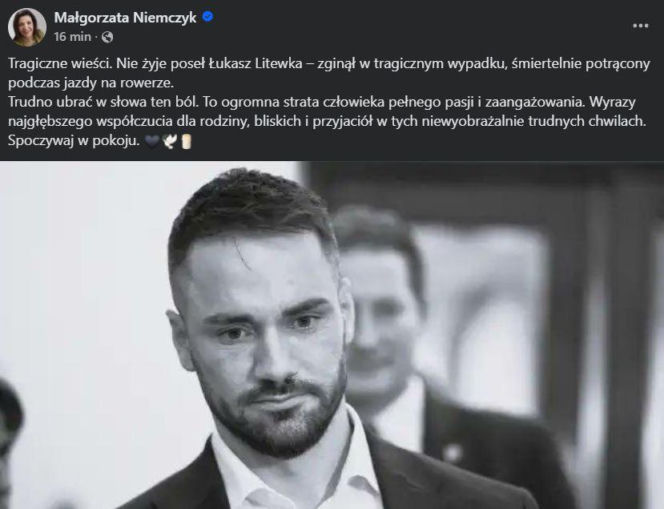 Nie żyje Łukasz Litewka