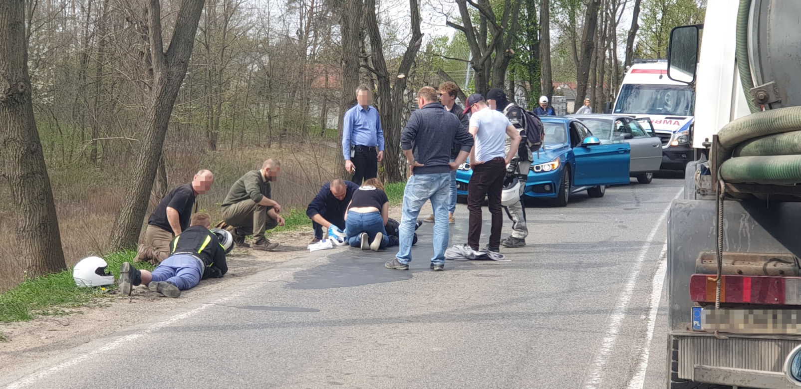 Łoś uderzył w motor przed rondem w Zielonce 