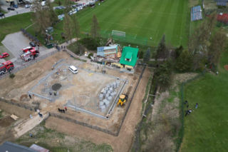 Budynek LKS Lubań Maniowy legł w gruzach