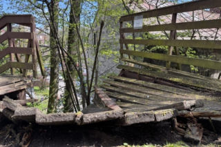 Zawalenie się schodów w Cieszynie