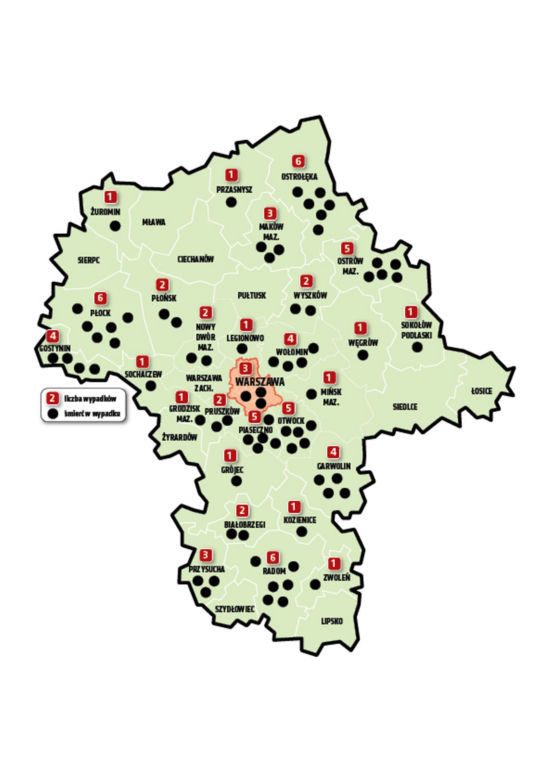 Wakacyjna mapa śmierci